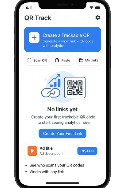 Generated QR code preview in GQRLY